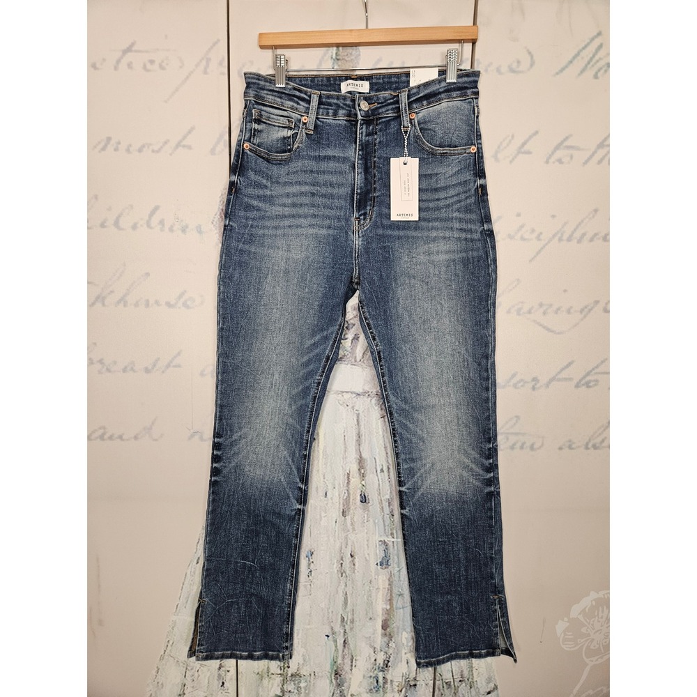 NWT Artemis Vintage‎ Modern Boot Cut Jeans 13/30 Blue High Rise Side Slit Denim